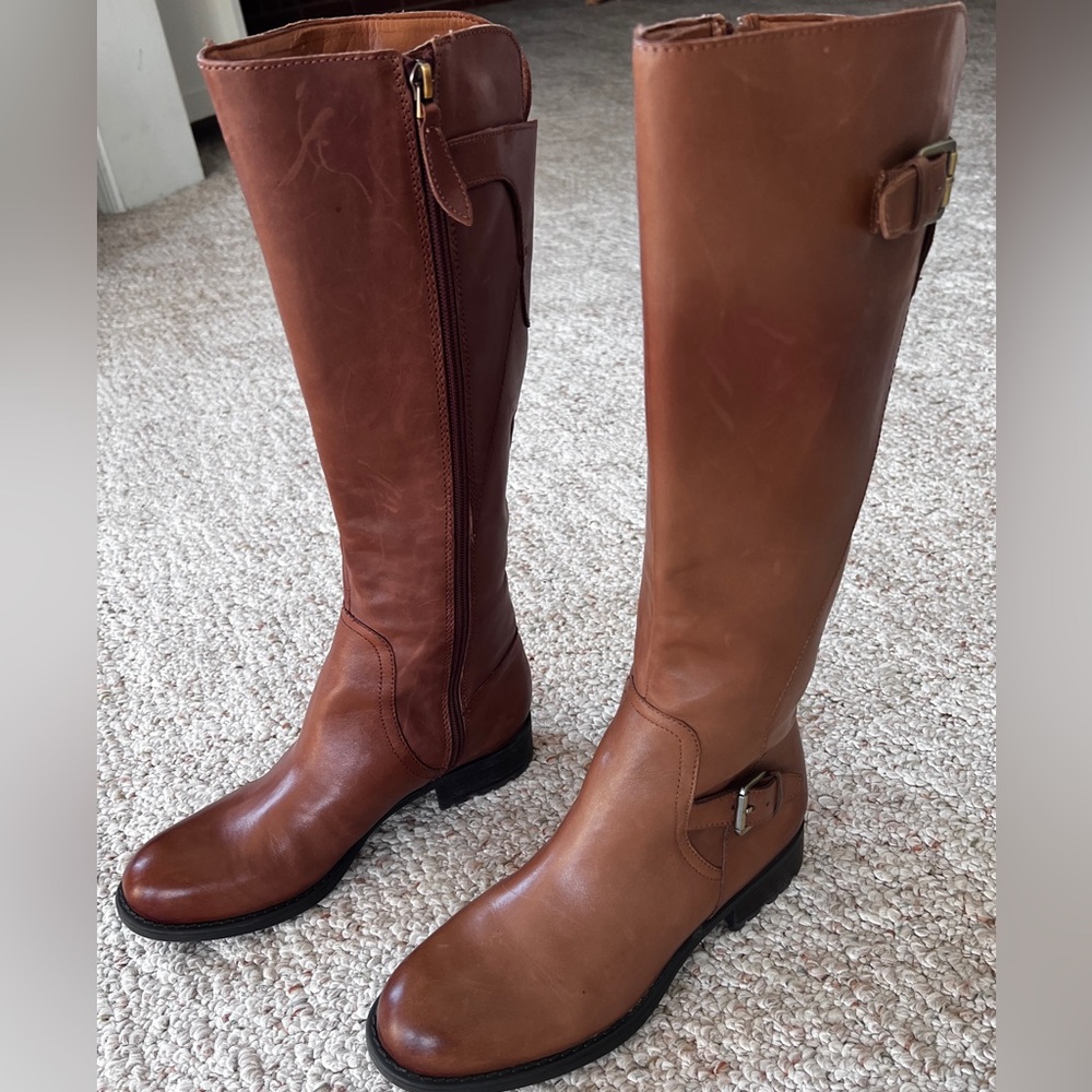 Franco Sarto Knee High Women’s Leather Riding Boots 7.5 M - Picture 3 of 8